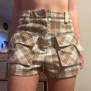 Sparkly and white plaid cargo